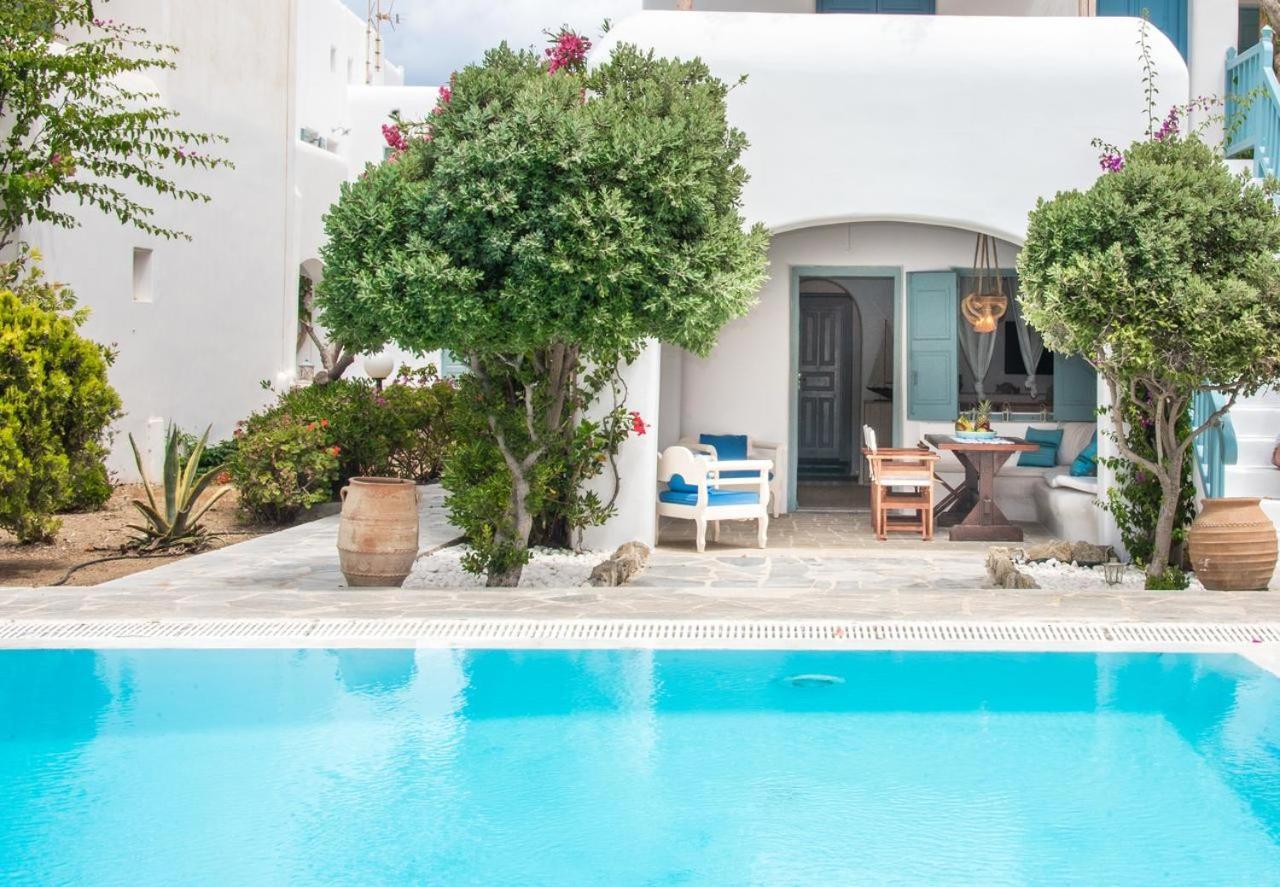 Mykonian Style W Shared Pool Houses & Nighttime Security Guard Ornos  Extérieur photo