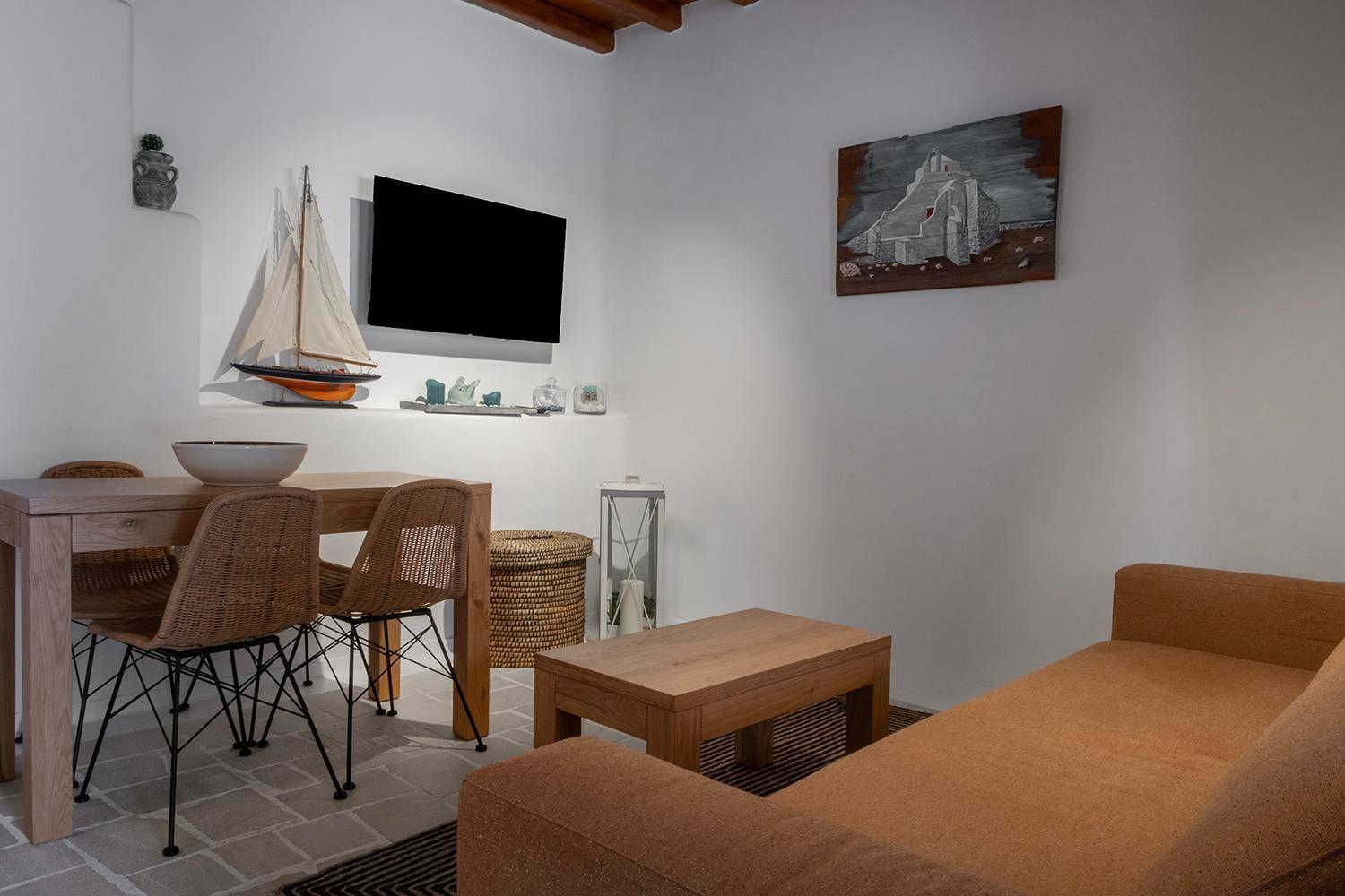 Mykonian Style W Shared Pool Houses & Nighttime Security Guard Ornos  Chambre photo