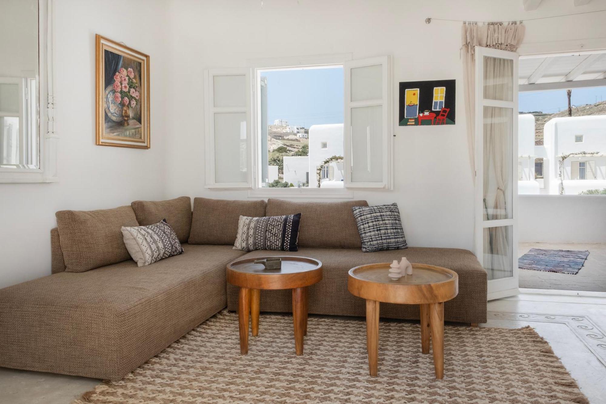 Mykonian Style W Shared Pool Houses & Nighttime Security Guard Ornos  Extérieur photo